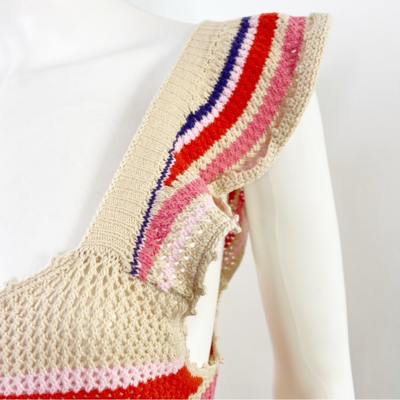 Rails Dress JUNE Tan Multi Stripe Mini Knit Sleeveless Size S - Picture 6 of 15